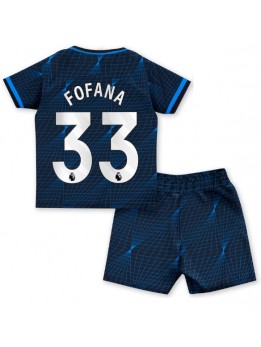 Chelsea Wesley Fofana #33 Replika Borta Kläder Barn 2023-24 Kortärmad (+ byxor)